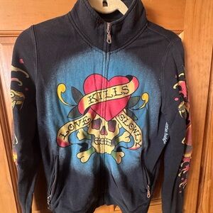 Ed Hardy Black Jacket with Tiger Design